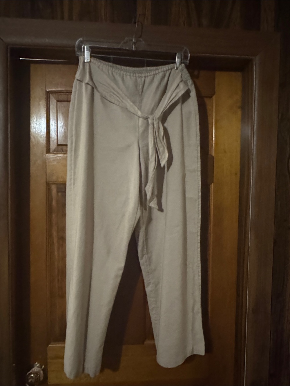 beachlunchlounge Beige Wide-Leg Tie Front Pants